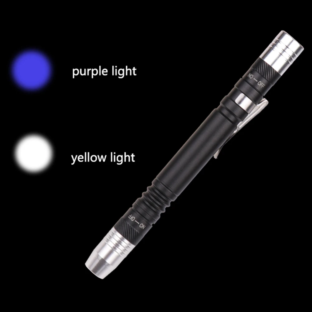 Portable Mini Pen Flashlights Lamps Multifunctiona Rotation Switch XPE LED 2 in 1 UV Flashlight 395nm Detector Torch Lamps
Portable Mini Pen Flashlights Lamps Multifunctiona Rotation Switch XPE LED 2 in 1 UV Flashlight 395nm Detector Torch Lamps