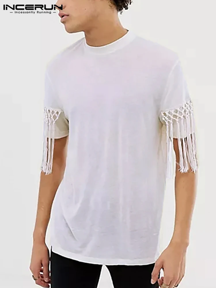 2022 Men T Shirt Solid Color Tassel O-neck Short Sleeve Streetwear Leisure Men Clothing Summer Loose Casual Camisetas INCERUN
2022 Men T Shirt Solid Color Tassel O-neck Short Sleeve Streetwear Leisure Men Clothing Summer Loose Casual Camisetas INCERUN