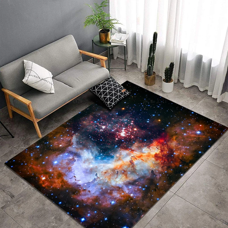 

Universe Space Dreamlike Nebula Sparkling Star Cluster Cosmic Landscape Flannel Carpet By Ho Me Lili For Floor Decor
