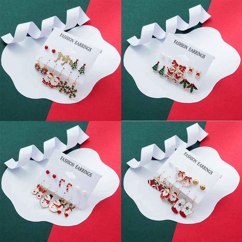 Natasha 2023 New Creative Earrings Set of 6 Women's Christmas Tree Studs Snowflake Ear Pendant Girls' Fashion Party Jewelry Gift
Natasha 2023 New Creative Earrings Set of 6 Women's Christmas Tree Studs Snowflake Ear Pendant Girls' Fashion Party Jewelry Gift