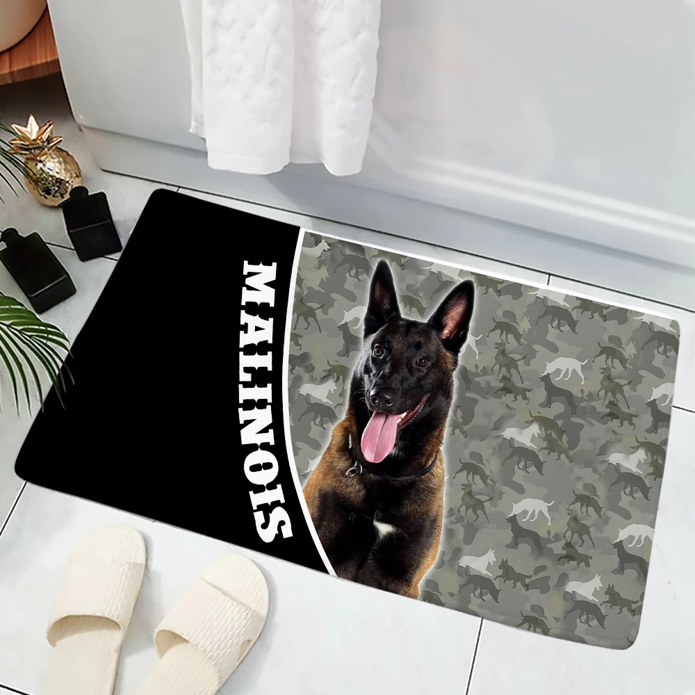 

CLOOCL Fashion Animals Floor Mat Malinois Camo Splicing 3D Print Flannel Indoor Door mat Carpets Non-slip Bath Rug 11 Style