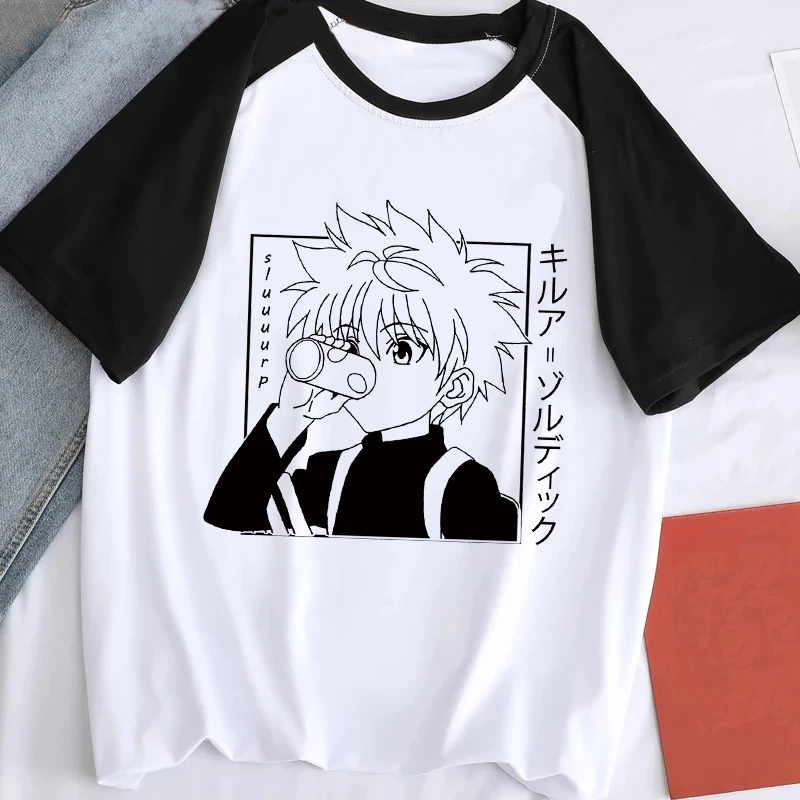 Футболка унисекс Hunter X Hunter Killua Zoldyck, Мужская футболка Харадзюку Kurapika, милая футболка с аниме Hisoka, топ с графическим рисунком, мужские футболки...
Футболка унисекс Hunter X Hunter Killua Zoldyck, Мужская футболка Харадзюку Kurapika, милая футболка с аниме Hisoka, топ с графическим рисунком, мужские футболки...