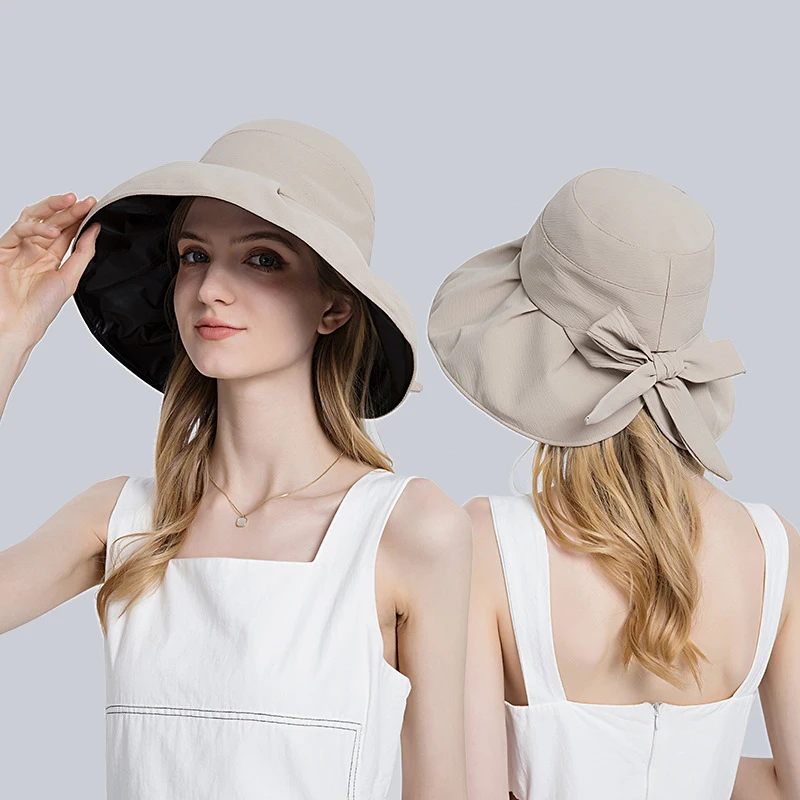 Fisherman Hat Women's Summer Pleated Sunshade Hat Large Brim Outdoor Beach Bucket Hat Black Rubber Sunhats for Women Basin Hat
Fisherman Hat Women's Summer Pleated Sunshade Hat Large Brim Outdoor Beach Bucket Hat Black Rubber Sunhats for Women Basin Hat