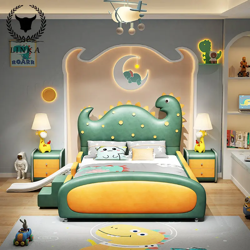 Детская кровать со слайдером и функциональной односпальной кроватью для мальчиков 
Детская кровать со слайдером и функциональной односпальной кроватью для мальчиков