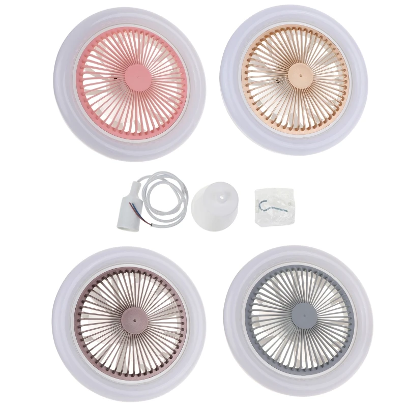 

E8BA 2-in-1 Fan Lamp 30W E27 Ceiling Fan with LED Light 3-Gear Adjustable with 1m Cable for Nursery Home Office Bedroom