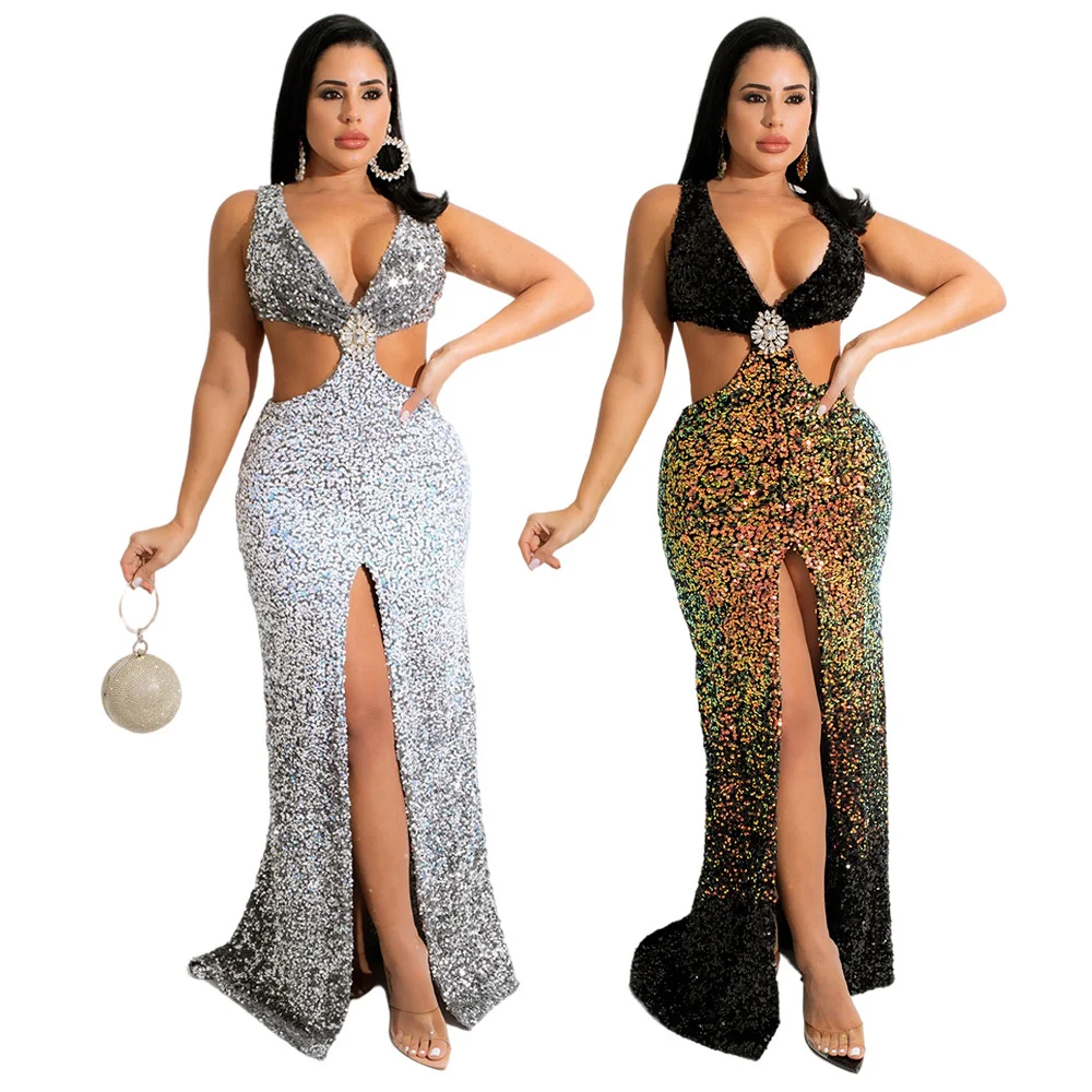 Zoctuo Evening Dresses For Women Sleeveless V-neck Hollow Out Sequin Dress Fashion Gradient Sexy Bodycon Club Party Wear Vestido
Zoctuo Evening Dresses For Women Sleeveless V-neck Hollow Out Sequin Dress Fashion Gradient Sexy Bodycon Club Party Wear Vestido