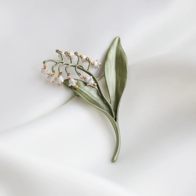

Luxury Brand Design Lily Of The Valley Flower Corsage Brooch Pin Woman Wedding Bridesmaid Accessories Brooches Jewelry