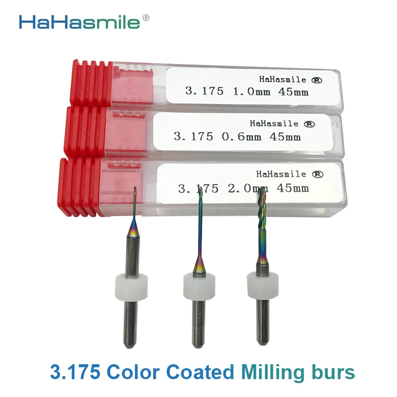 1pc/Set 3.175 Milling Cutter CAD CAM Dental Burs With DLC Coating For Milling Zirconia Blocks Available Size 0.6/1.0/2.0mm 45mm
1pc/Set 3.175 Milling Cutter CAD CAM Dental Burs With DLC Coating For Milling Zirconia Blocks Available Size 0.6/1.0/2.0mm 45mm