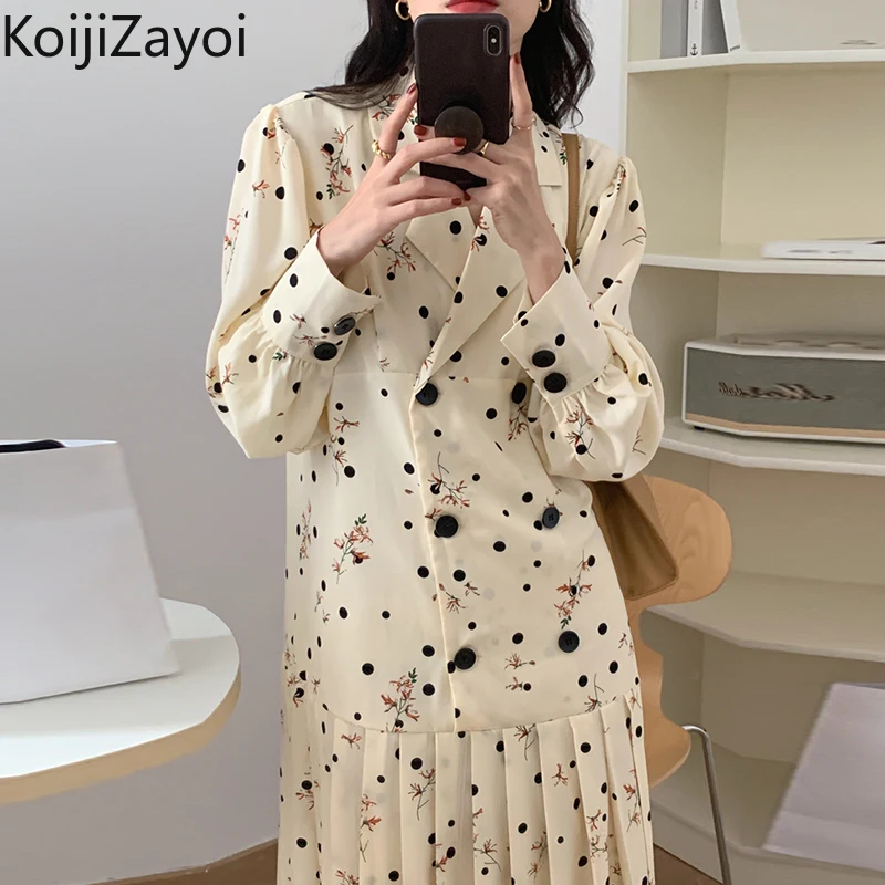 Koijizayoi Chiffon Women Pleated Maxi Shirt Dress Long Sleeves Fashion Chic Korean Dresses Daily OL Spring Autumn Vestidos 2022
Koijizayoi Chiffon Women Pleated Maxi Shirt Dress Long Sleeves Fashion Chic Korean Dresses Daily OL Spring Autumn Vestidos 2022