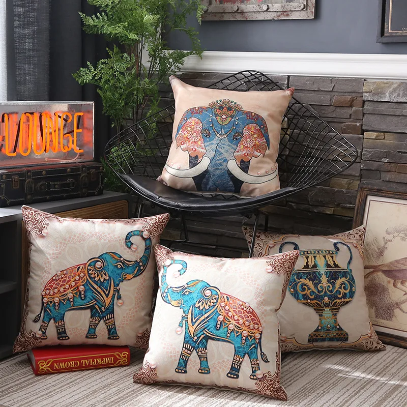 

Mandala Elephant Cushion Cover Animals Throw Pillow Cover Boho Pillow Case Ethnic Style Pillowcase Cojines Decorativos Para Sofá