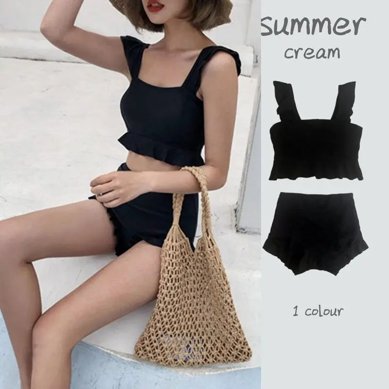 Swimwear 2021 Women Black Separate Swimsuit For Girls Slimming Cover Belly Chest Gathered Conservative Swimming Suit Sets Female
Swimwear 2021 Women Black Separate Swimsuit For Girls Slimming Cover Belly Chest Gathered Conservative Swimming Suit Sets Female
