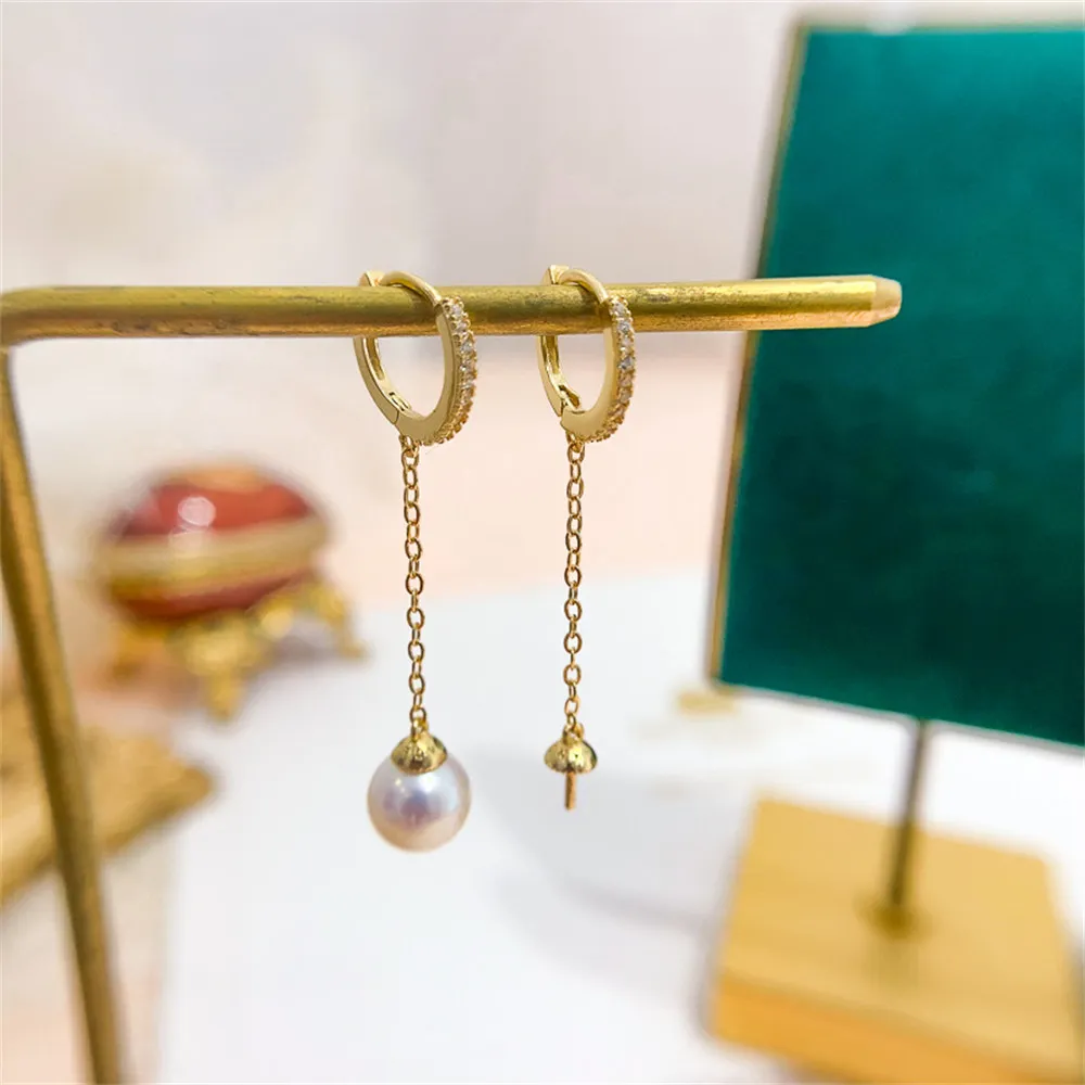 DIY Pearl Ear Studs Accessories S925 Sterling Silver Jewelry Ear Buckle Earrings Women's Empty Fit 8-11mm Beads
DIY Pearl Ear Studs Accessories S925 Sterling Silver Jewelry Ear Buckle Earrings Women's Empty Fit 8-11mm Beads