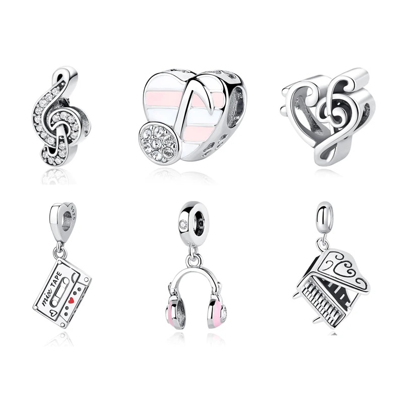 925 Sterling Silver Charms Beads Original Music Notes Piano Headphone Charm Fit Pandora Bracelet Necklace Diy Jewelry For Women
925 Sterling Silver Charms Beads Original Music Notes Piano Headphone Charm Fit Pandora Bracelet Necklace Diy Jewelry For Women