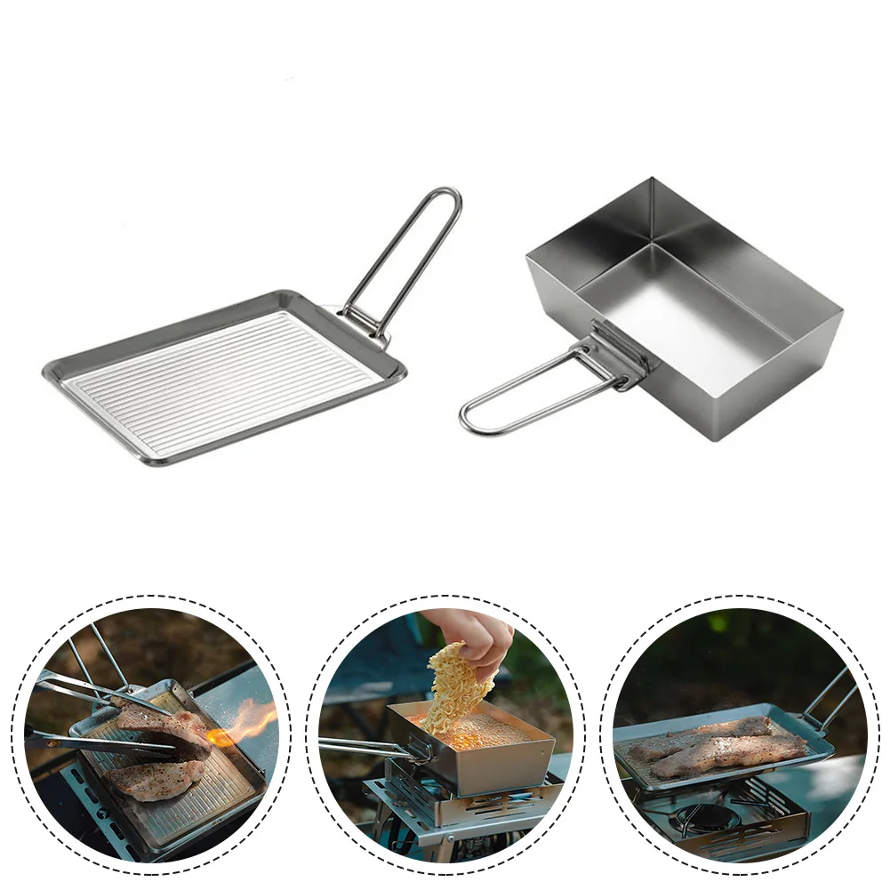 Pan Frying Pan 1 Set Camping Cookware Stainless Steel Thick Frying Thicker Hiking Portable Rectangle Removable
Pan Frying Pan 1 Set Camping Cookware Stainless Steel Thick Frying Thicker Hiking Portable Rectangle Removable