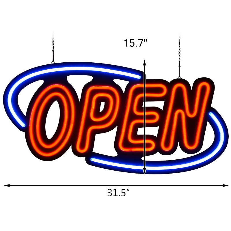 "30W LED Open Sign with 24" Hanging Chain, Super Bright For Outdoor Business Use, Power Adapter Included - 31.5"x15.7"x1.2" Illu
"30W LED Open Sign with 24" Hanging Chain, Super Bright For Outdoor Business Use, Power Adapter Included - 31.5"x15.7"x1.2" Illu