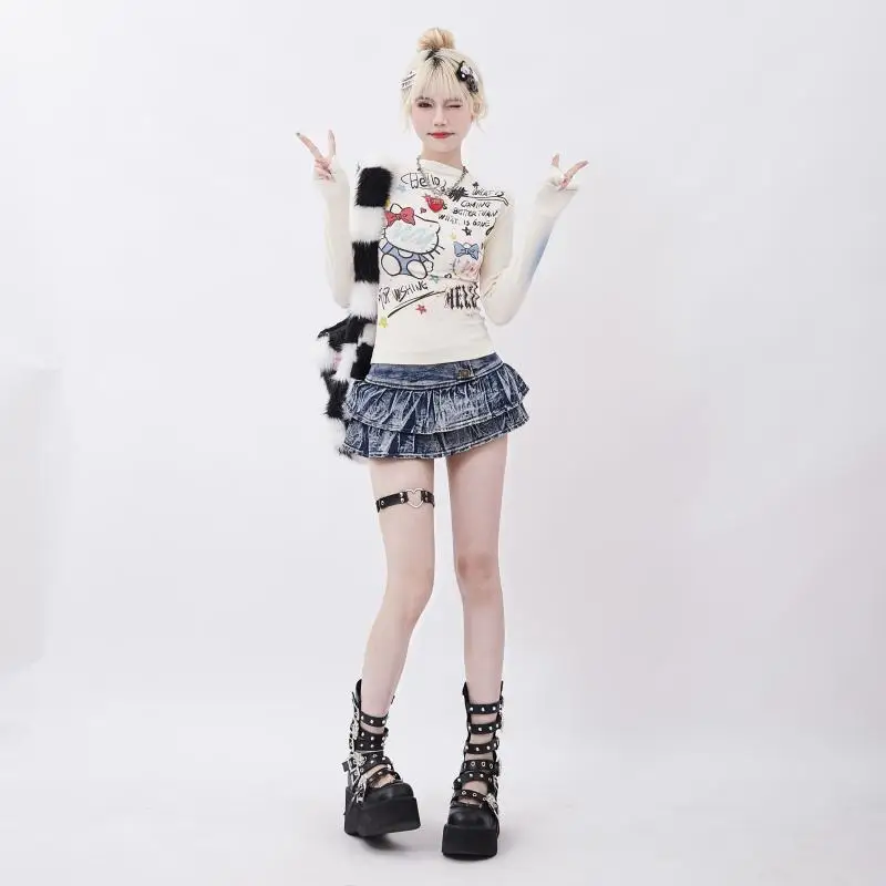 Anime Kawaii Sanrio Hello Kitty Cute Women's American T-Shirt Autumn Fashion Wear Japanese Cartoon Graffiti Printing Top Gift
Anime Kawaii Sanrio Hello Kitty Cute Women's American T-Shirt Autumn Fashion Wear Japanese Cartoon Graffiti Printing Top Gift