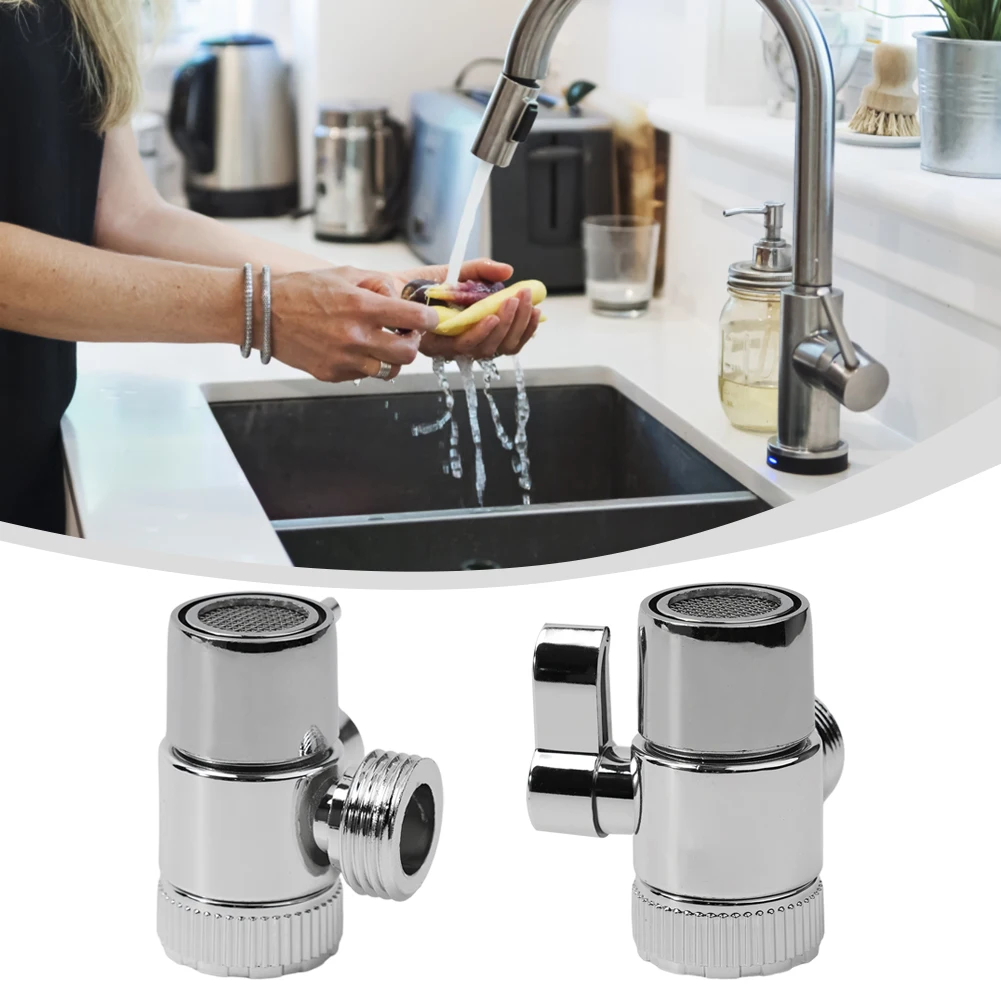 

3 Way Diverter Valve Water Tap Connector Kitchen Faucet Adapter Sink Splitter Chrome M22 X M24 For Toilet Bath Sprayer Hose