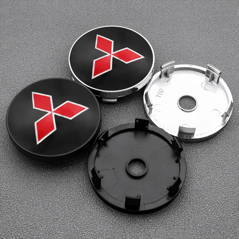 

4pcs 60mm Car Styling Badge Wheel Center Hub Caps Logo Emblem Rim Caps Cover Sticker For Mitsubishi Lancer EX Outlander ASX l200