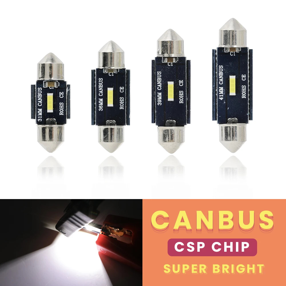 10PCS/20PCS CSP 1860 Chip C5W LED Bulbs Festoon 31MM 36MM 39MM 41MM NO ERROR Car Interior Dome Light Auto Reading Lamp 12V 6000K
10PCS/20PCS CSP 1860 Chip C5W LED Bulbs Festoon 31MM 36MM 39MM 41MM NO ERROR Car Interior Dome Light Auto Reading Lamp 12V 6000K