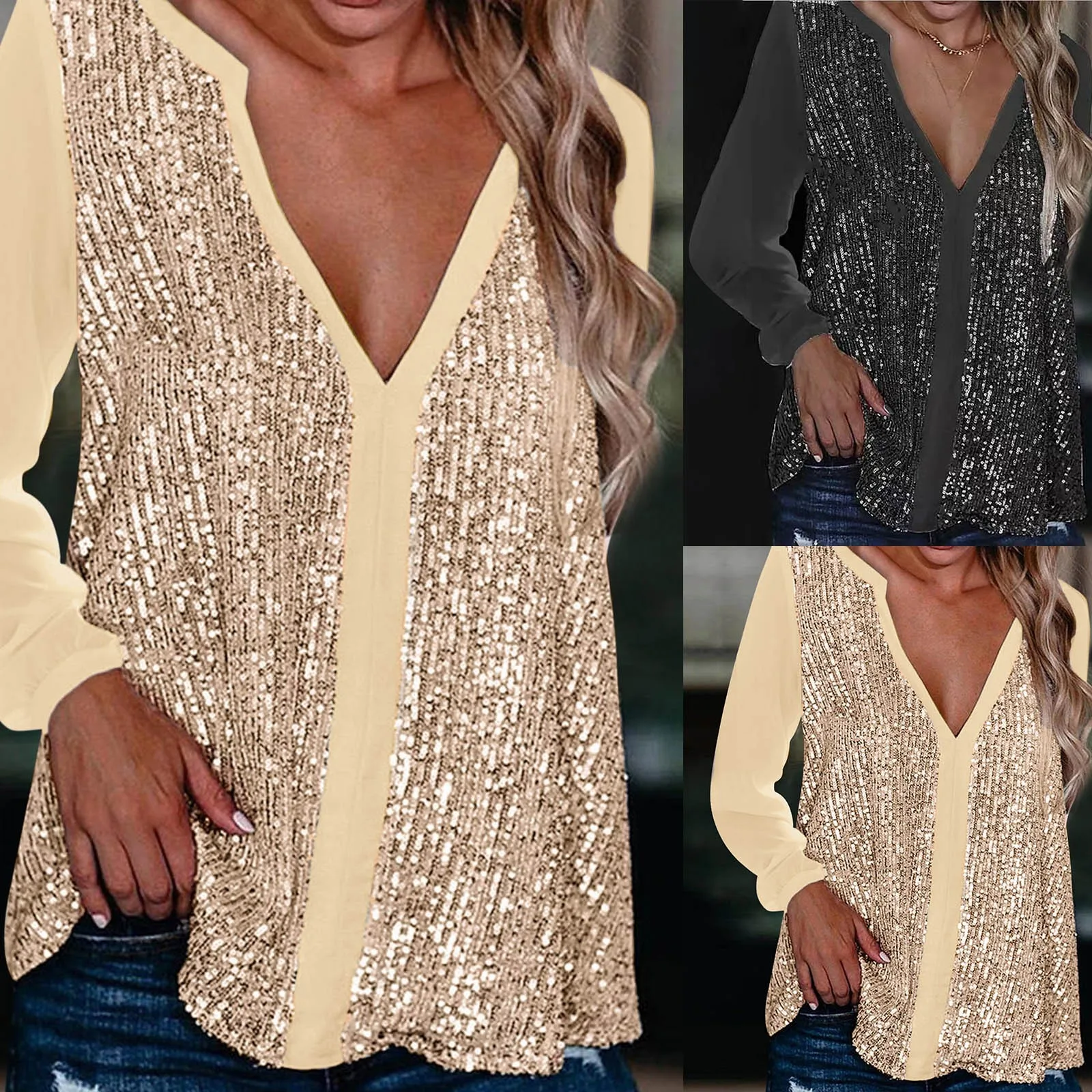 Модная черная рубашка с блестками, Женская Сексуальная Повседневная Блузка с длинным рукавом, осенняя уличная одежда, деловые свободные то...
Модная черная рубашка с блестками, Женская Сексуальная Повседневная Блузка с длинным рукавом, осенняя уличная одежда, деловые свободные то...