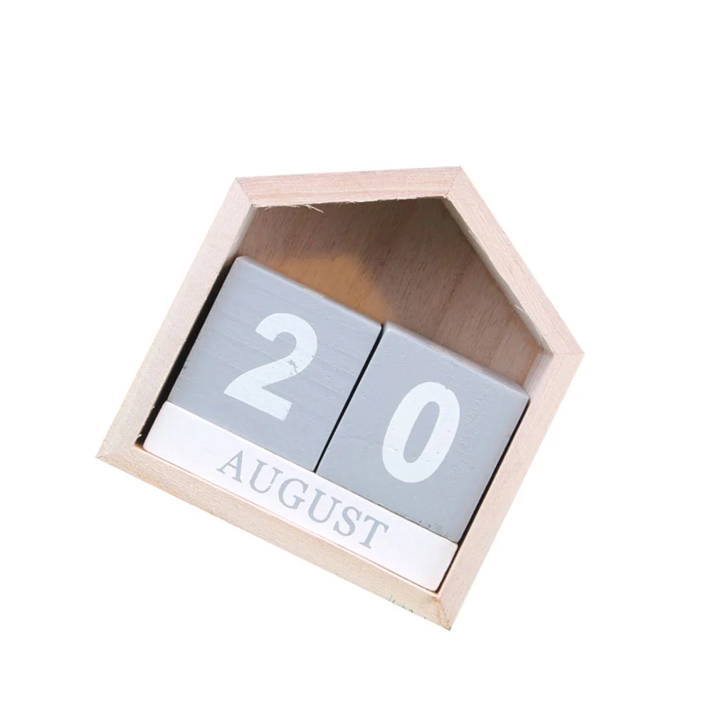 

2022 Wooden Desk Blocks Calendar Perpetual Table Daily Calendar Rustic Month Date Yearly Planner Calendar for Home Advent