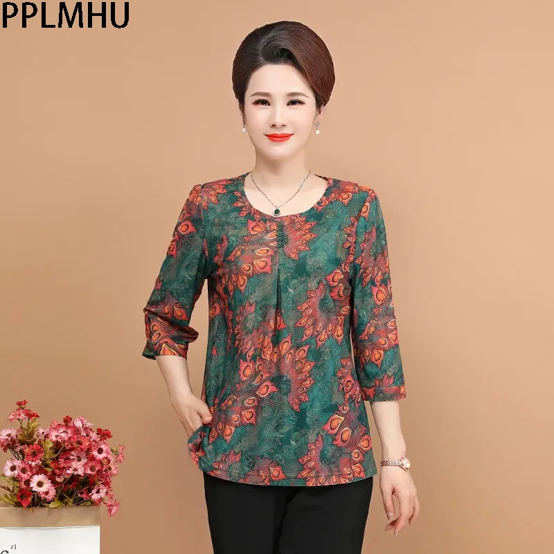 Plus Size Female XL-5XL Shirt Women Casual Floral Shirt Printed Half Sleeve O-Neck Tops And Blouses Summer Vintage Clothes
Plus Size Female XL-5XL Shirt Women Casual Floral Shirt Printed Half Sleeve O-Neck Tops And Blouses Summer Vintage Clothes