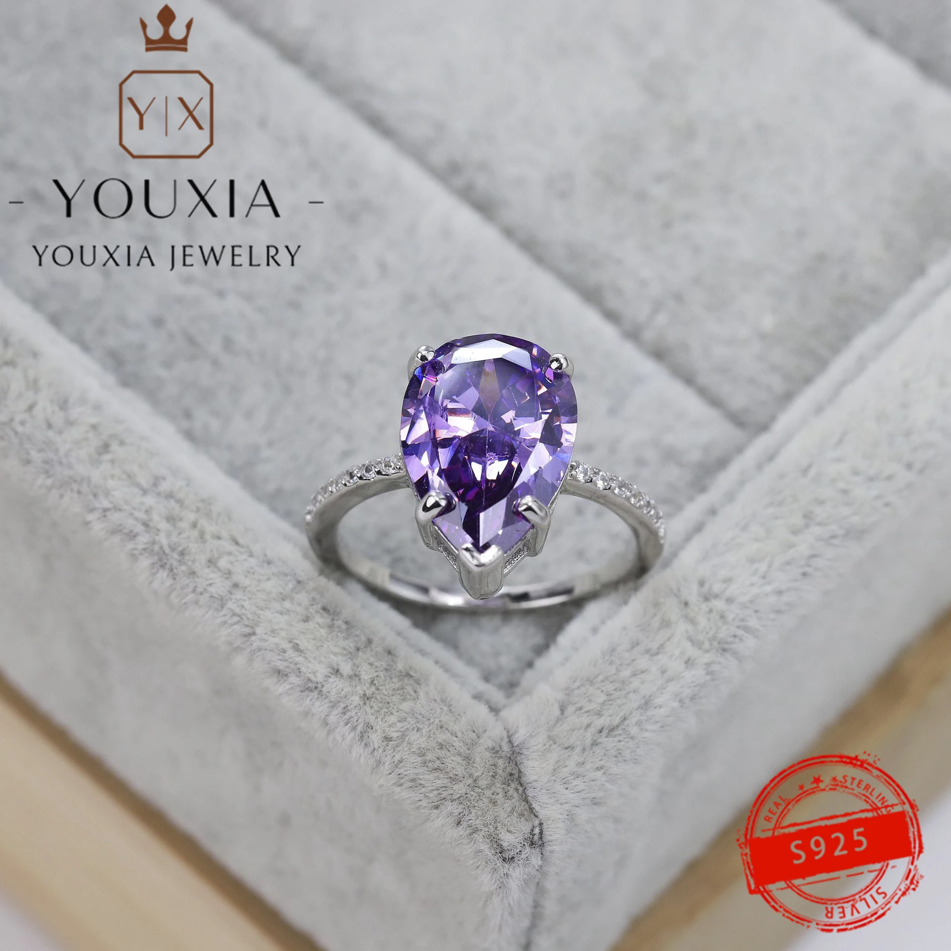 1:1New Fashion Design S925 Sterling Silver Natural Amethyst Diamond Ring Fashion Valentine's Day Simple Noble Ladies Gem Jewelry
1:1New Fashion Design S925 Sterling Silver Natural Amethyst Diamond Ring Fashion Valentine's Day Simple Noble Ladies Gem Jewelry