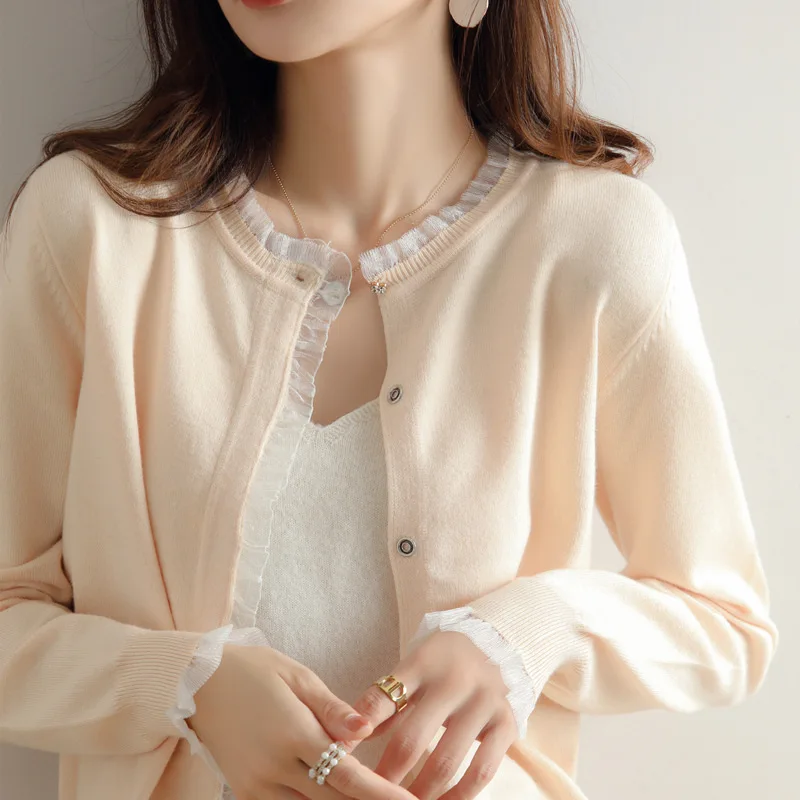 Round Neck Lace 100% Natural Wool Cardigan Women's Knitted Wool Sweater Autumn Sweater White Cardigan Sweater Cardigan Crop
Round Neck Lace 100% Natural Wool Cardigan Women's Knitted Wool Sweater Autumn Sweater White Cardigan Sweater Cardigan Crop