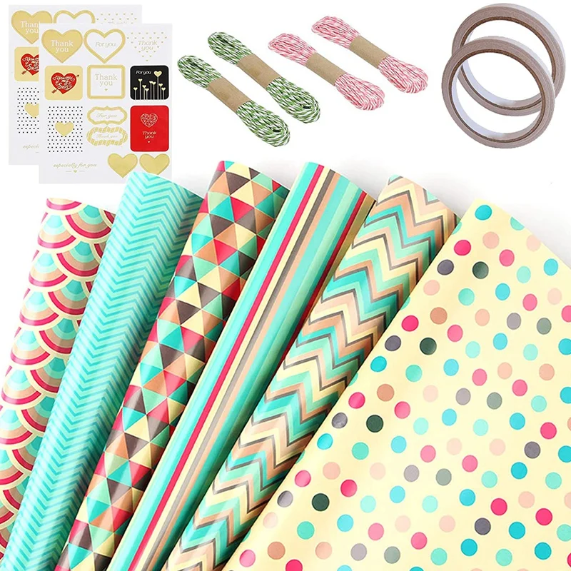 Wrapping Paper Set,Gift Wrapping Paper Birthday,12 Sheets Gift Wrap Papers Gift Sticker For Valentine,Gift Packing
Wrapping Paper Set,Gift Wrapping Paper Birthday,12 Sheets Gift Wrap Papers Gift Sticker For Valentine,Gift Packing