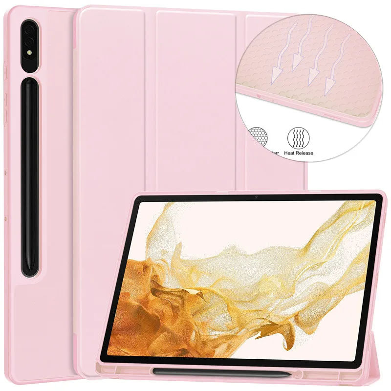 Tablet Case For Samsung Galaxy Tab S9 Plus Cover with Pencil Holder Soft SiliconBack Smart Funda For Galaxy Tab S9 + S9 Case 
Tablet Case For Samsung Galaxy Tab S9 Plus Cover with Pencil Holder Soft SiliconBack Smart Funda For Galaxy Tab S9 + S9 Case