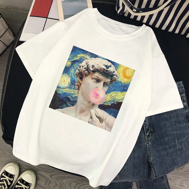 David Michelangelo Summer Short Sleeve Printed T Shirt Statue Bubble Gum Chewing Gum Print Fun Harajuku Tshirt Casual T-shirt
David Michelangelo Summer Short Sleeve Printed T Shirt Statue Bubble Gum Chewing Gum Print Fun Harajuku Tshirt Casual T-shirt