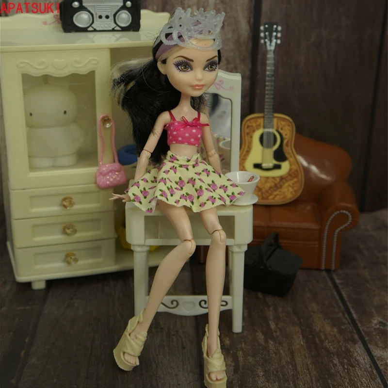 Pink Fashion Doll Clothes Set For Monster High Polka Top Flower Skirt For Demon Doll Outfits Accessories 1/6 Kids Toys
Pink Fashion Doll Clothes Set For Monster High Polka Top Flower Skirt For Demon Doll Outfits Accessories 1/6 Kids Toys