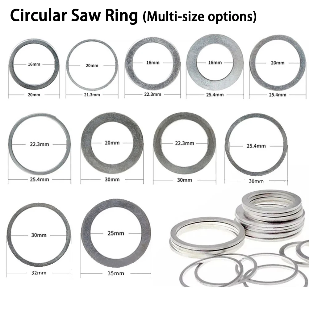 Multi-Size Adapter Washer Circular Saw Blade Reducing Rings Conversion Ring For Cutting Disc Aperture Gasket Inner Hole Ring
Multi-Size Adapter Washer Circular Saw Blade Reducing Rings Conversion Ring For Cutting Disc Aperture Gasket Inner Hole Ring