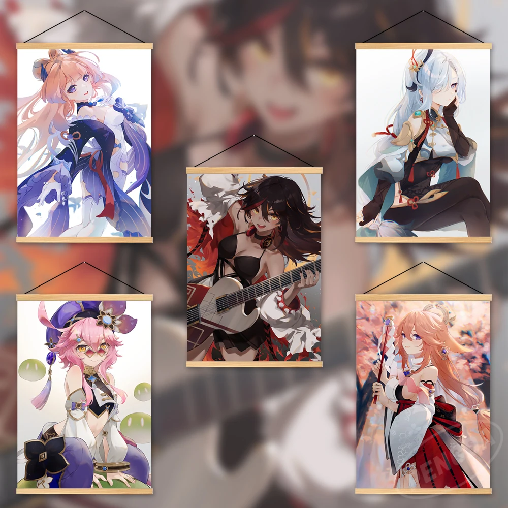 Wall Art Genshin Impact Posters Modular Anime Wooden Hanging Sangonomiya Kokomi Canvas Home Decor Dori Pictures Printed Painting 
Wall Art Genshin Impact Posters Modular Anime Wooden Hanging Sangonomiya Kokomi Canvas Home Decor Dori Pictures Printed Painting