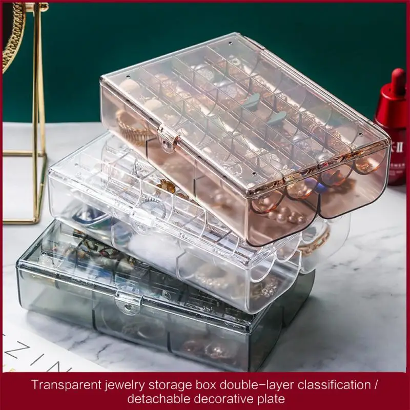 Small Exquisite Net Celebrity Jewelry Box Earrings Earrings Necklace Bracelet Partition Transparent Dust-proof Storage Box
Small Exquisite Net Celebrity Jewelry Box Earrings Earrings Necklace Bracelet Partition Transparent Dust-proof Storage Box