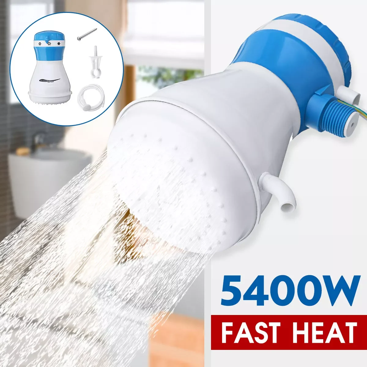 New 5400W 110V/220V Mini Electric Shower Heater Instant Hot Faucet Bathroom Water Heating Instantaneous Water Heater for Bath
New 5400W 110V/220V Mini Electric Shower Heater Instant Hot Faucet Bathroom Water Heating Instantaneous Water Heater for Bath