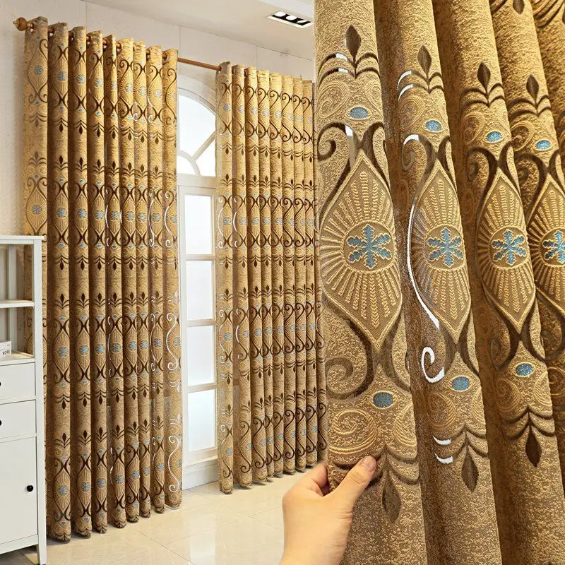 Curtains for Bedroom Living Dining Room European Luxury Light-transmitting Balcony Thickening Shading Coffee Color Silver Gray
Curtains for Bedroom Living Dining Room European Luxury Light-transmitting Balcony Thickening Shading Coffee Color Silver Gray