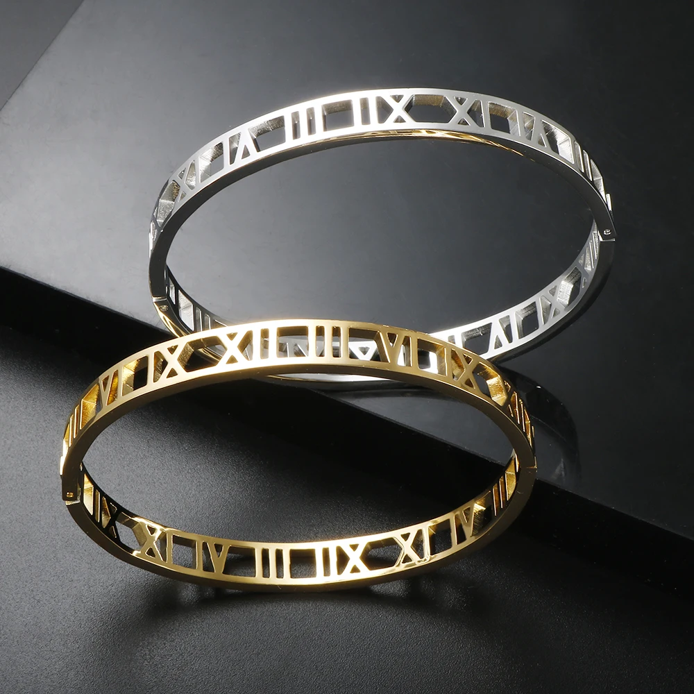 Hollow Roman Numeral Bracelets & Bangles 316L Stainless Steel Waterproof 4 7 12mm Classic Bangle For Women Men Fashion Jewelry
Hollow Roman Numeral Bracelets & Bangles 316L Stainless Steel Waterproof 4 7 12mm Classic Bangle For Women Men Fashion Jewelry