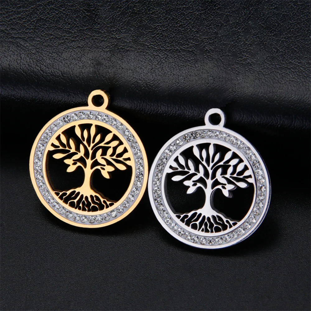 5pcs/Lot Crystal Tree Charms For Jewelry Making Stainless Steel Round Pendants Diy Female Earrings Necklace Charm Accessories 
5pcs/Lot Crystal Tree Charms For Jewelry Making Stainless Steel Round Pendants Diy Female Earrings Necklace Charm Accessories