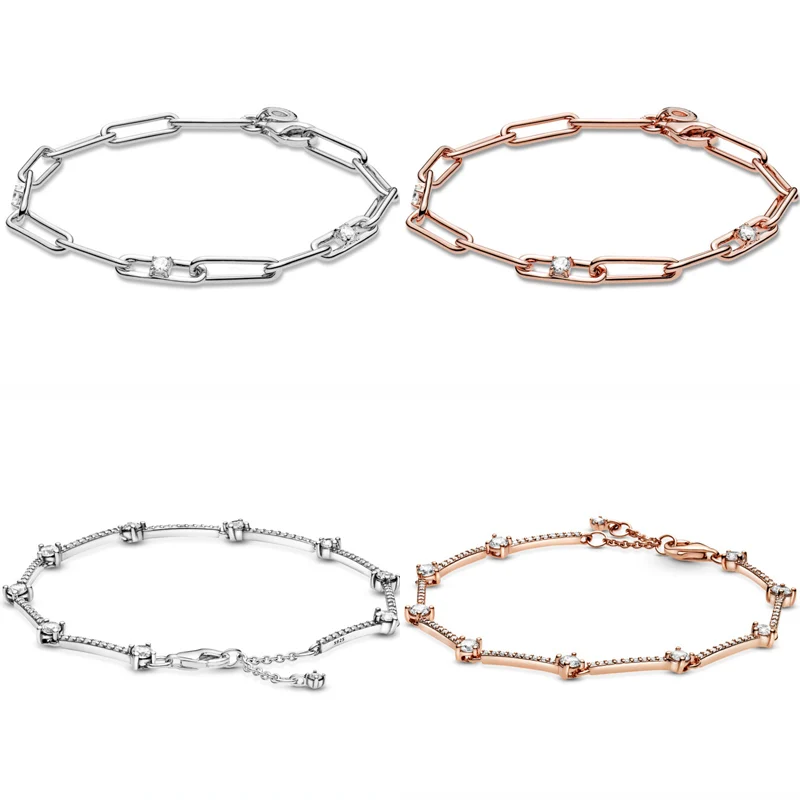 Sparkling Rose & Silver Pave Bar Link Chain Stones Star 925 Sterling Bracelet Fit Europe Bangle Bead Charm Diy Jewelry
Sparkling Rose & Silver Pave Bar Link Chain Stones Star 925 Sterling Bracelet Fit Europe Bangle Bead Charm Diy Jewelry