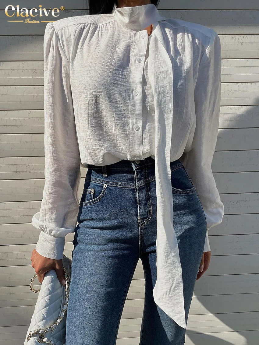 Clacive Fashion White Woman Blouse 2023 Winter Lace-Up Long Sleeve Office Shirts & Blouses Elegant Single Breasted Top Female
Clacive Fashion White Woman Blouse 2023 Winter Lace-Up Long Sleeve Office Shirts & Blouses Elegant Single Breasted Top Female