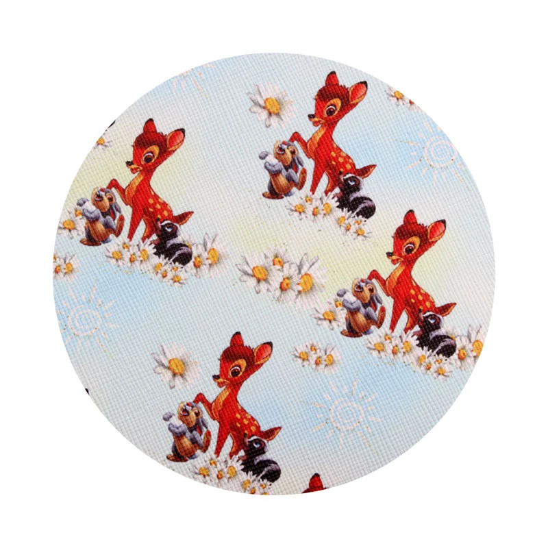 Disney Cartoon Bambi Faux Synthetic Leather 30X136cm/roll Printed Vinyl Fabric for DIY Earrings Bows Craft Handmade Materials
Disney Cartoon Bambi Faux Synthetic Leather 30X136cm/roll Printed Vinyl Fabric for DIY Earrings Bows Craft Handmade Materials
