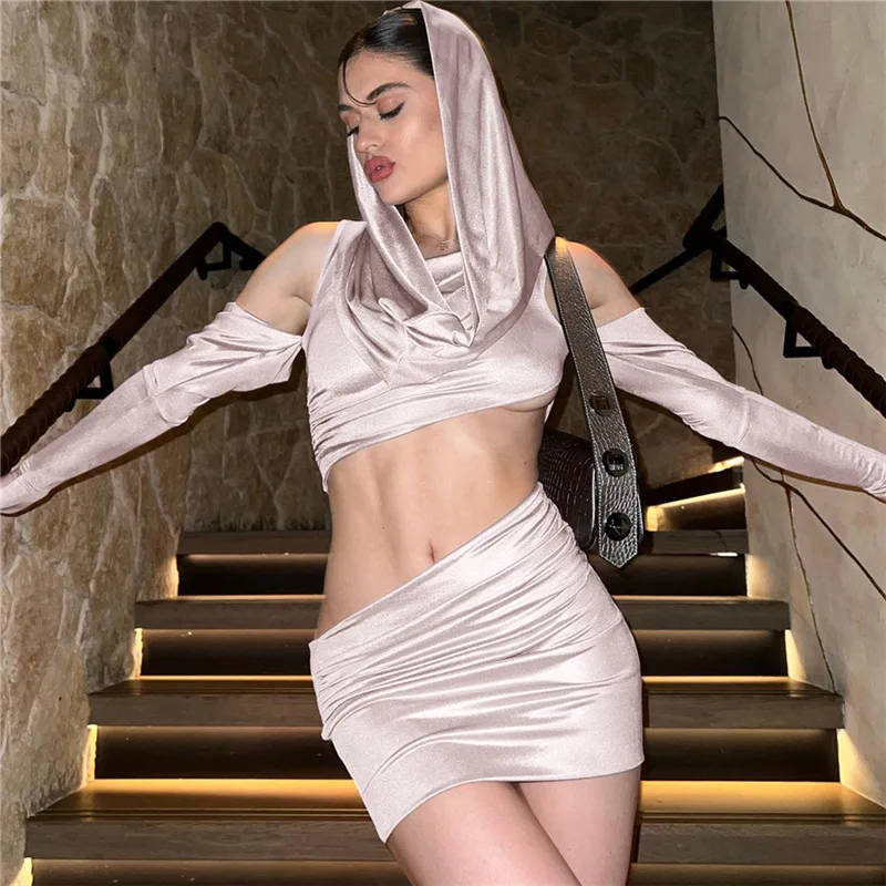 2023 Summer European and American Style New Women's Hooded T-shirt Slim Skirt Suit Party Bar
2023 Summer European and American Style New Women's Hooded T-shirt Slim Skirt Suit Party Bar