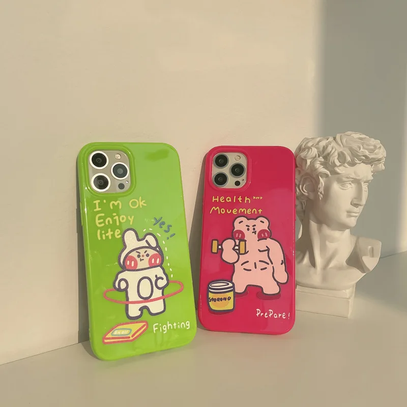 Funny Cartoon Fitness Rabbit Bear Phone Case for iPhone 14 12 13 11 Pro ProMax Plus XR Xsmax Shockproof Couple Phone Cover Coque
Funny Cartoon Fitness Rabbit Bear Phone Case for iPhone 14 12 13 11 Pro ProMax Plus XR Xsmax Shockproof Couple Phone Cover Coque