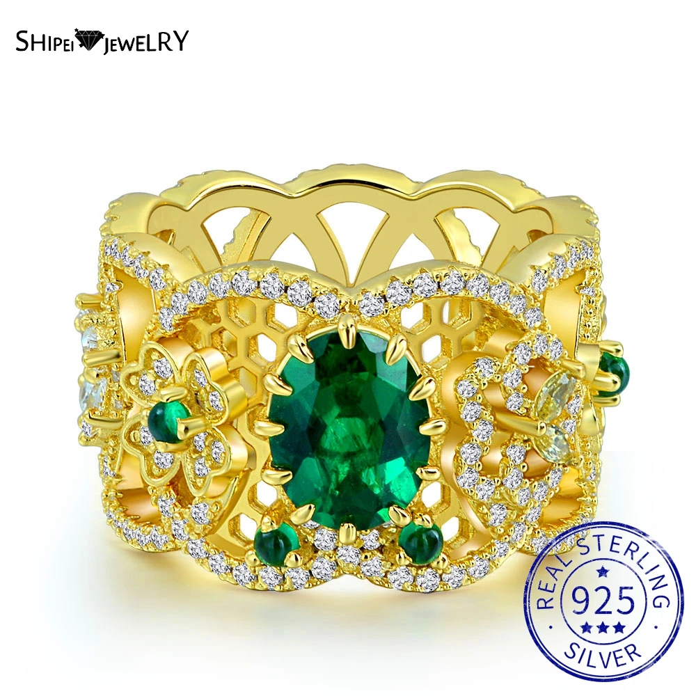 Shipei Vintage 925 Sterling Silver Oval Emerald Created Moissanite Gemstone Wedding Engagement Ring Fine Jewelry Ring Size 6-9
Shipei Vintage 925 Sterling Silver Oval Emerald Created Moissanite Gemstone Wedding Engagement Ring Fine Jewelry Ring Size 6-9