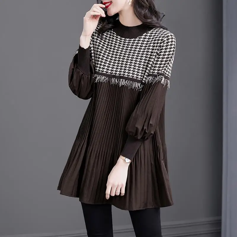 Fashion Printed Spliced Tassel Folds Houndstooth Blouse Women Clothing 2022 Autumn New Casual Pullovers Loose Office Lady Shirt
Fashion Printed Spliced Tassel Folds Houndstooth Blouse Women Clothing 2022 Autumn New Casual Pullovers Loose Office Lady Shirt