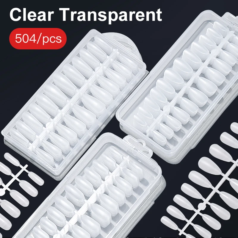 IAIZO 504PCS/Box Transparent Seamless Fake Nails Full Coverage False Nails Tips Short T-shaped Water Drop Half Sticker For Nails
IAIZO 504PCS/Box Transparent Seamless Fake Nails Full Coverage False Nails Tips Short T-shaped Water Drop Half Sticker For Nails