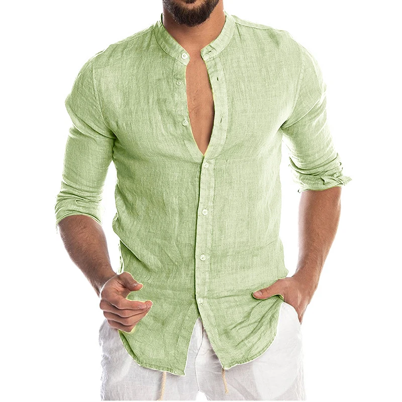 2021 Men's New Summer Casual Cotton Linen Long Sleeve Button Down Shirt For Man
2021 Men's New Summer Casual Cotton Linen Long Sleeve Button Down Shirt For Man