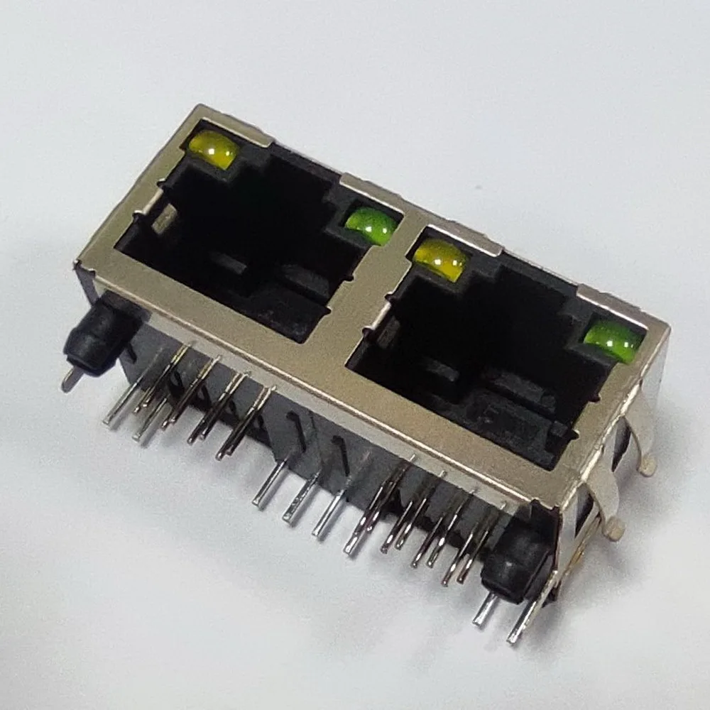 RJ45 разъем двойной RJ45 разъем PCB монтажный сетевой адаптер для Ethernet передачи данных с лампой
RJ45 разъем двойной RJ45 разъем PCB монтажный сетевой адаптер для Ethernet передачи данных с лампой