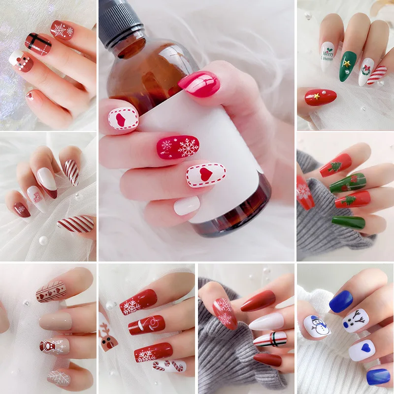 24Pcs/set Press On Nails Long Colorful Christmas Ballet Full Cover False Nails Diy Glue Press On Christmas Nails French Manicure
24Pcs/set Press On Nails Long Colorful Christmas Ballet Full Cover False Nails Diy Glue Press On Christmas Nails French Manicure
